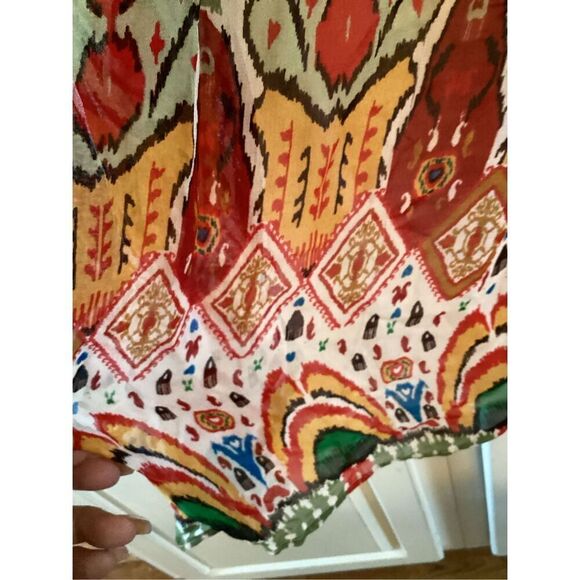 Zara Womens Embroidered mini Dress Sz L Lined Boho Hippie - Picture 6 of 11